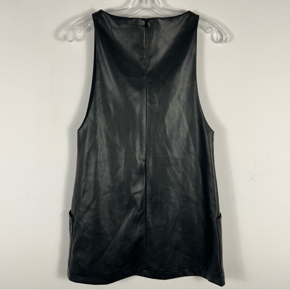 Zara Black Sleeveless girl dress faux leather 11-12 yrs - Picture 3 of 11